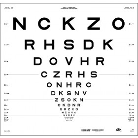 ETDRS original series 4 m – SLOAN letters, chart "1" - NCKZO