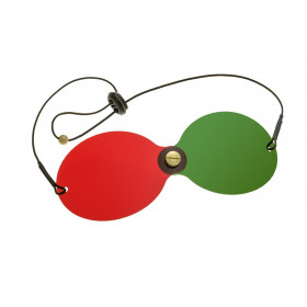 Red-green glasses with elastic cord