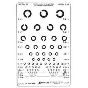 Landolt C chart (3 m) translucent, 8 positions (scrambled version)