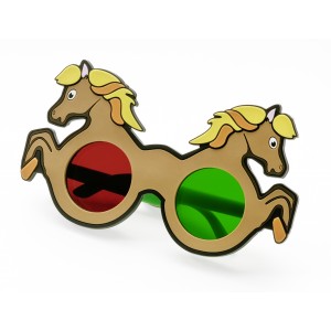 Red-Green glasses for kids (with horse-motif)