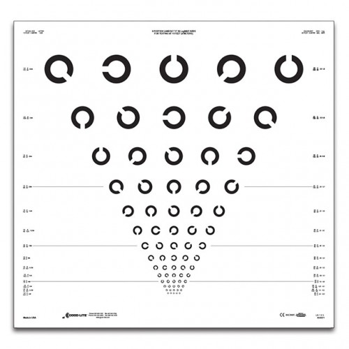 ETDRS-Tafel (4 m) Landoltringe 8 Positionen, 4 m Prüfdistanz, Zufallsanordnung