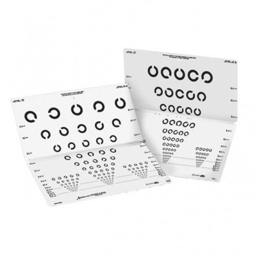 Landolt-Ring-Falttafel, Optotypenabstand 100 % / 25 % 