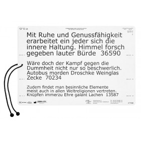 Lesetafel Low-Vision, deutscher Text (Schrifttyp Verdana) für 40 cm