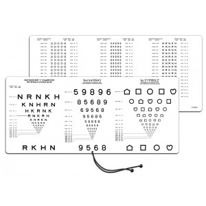 Nahsehtafel mit Buchstaben, Zahlen, Symbolen