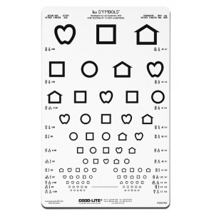 LEA™Symbole - Lichtdurchlässige Sehtafel Ferne mit 12 Linien, 4 m