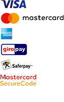 Payment Methods VISA Mastercard American-Express PayPal giropay Saferpay Mastercard-SecureCode