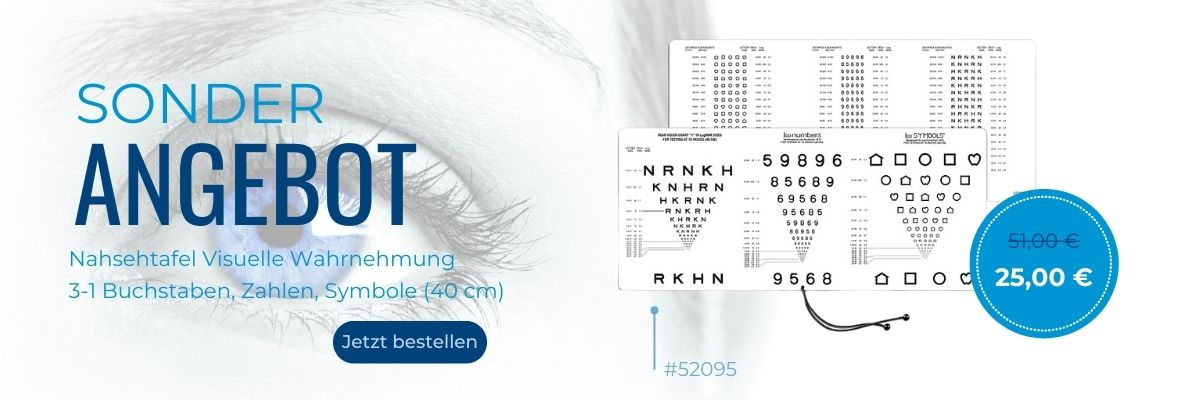 Titelbild mit Sonderangebot Nahsehtafeln mit Produktabbildung und Rabattbetrag